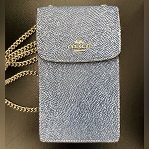 Coach Denim North South Phone Crossbody